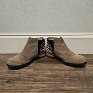 Sorel Tan Major Suede Ankle Bootie Zebra Print